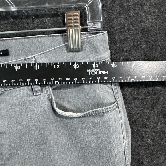 Lafayette 148 Pants Womens 6 Gray Mercer Slim Straight Stretch Denim Jeans - Picture 4 of 10
